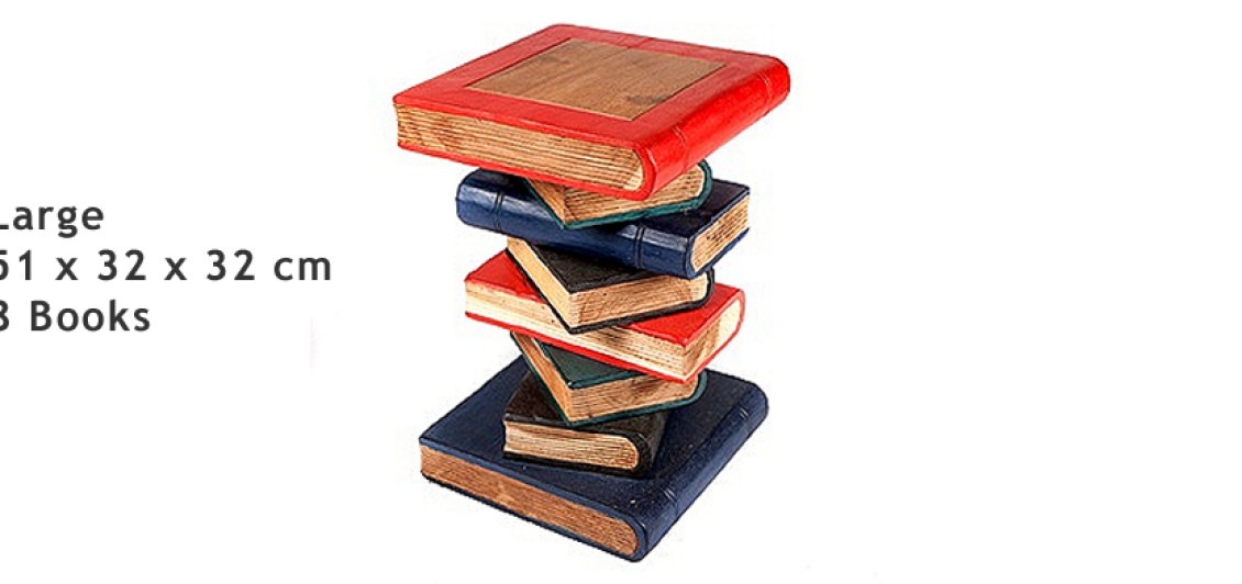 Large Hand Crafted Book Stack Table