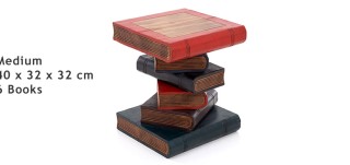 Medium Hand Crafted Book Stack Table